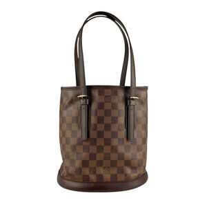 Louis Vuitton Damier Ebene Brown Mare Shoulder Bag Canvas Ebene Brown Leather